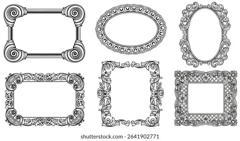 Elegant Photo Frames Set Collection for Vintage Decor and Art Projects