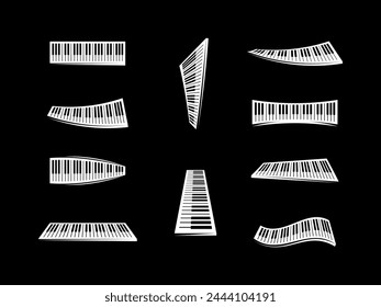 Elegant piano design elements set