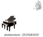 Elegant Piano Recital Invitation Template with Grand Piano Illustration