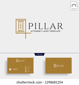 elegant pillar attorney logo line design template vector illustration