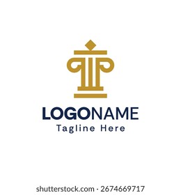 Elegante Coluna Pilar Logo Design para Direito ou Finanças