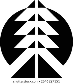 Elegant pine tree silhouette logo design for branding and nature themes