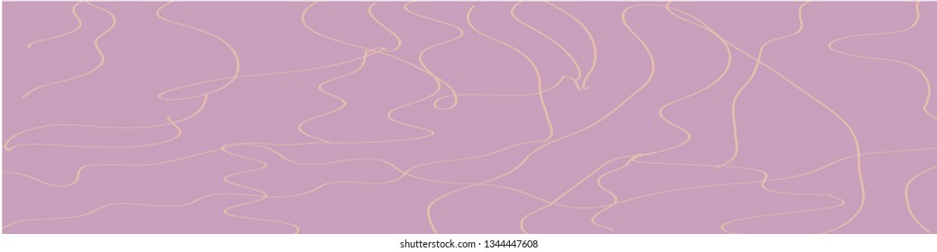 Elegant pink abstract header with hand-drawn not symmetrical thin lines.