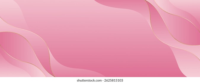 Elegant pink abstract luxury banner background with modern wave design. Suitable for beauty products, sales, events, awards, web banners, templates, pages, headers and more
