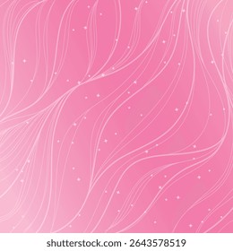 Elegant pink background with soft flowing lines and shining stars on pastel gradient Ideal for feminine designs invitations digital paper social media templates wallpapers and stationery