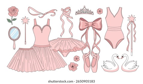 Elegant pink ballet ensemble accessories for graceful performances and dreamy dance