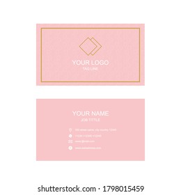 Elegant pink business card, - vector