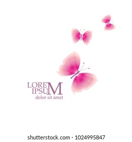 Elegant pink butterflies. Vector