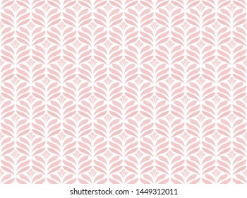 Elegant Pink Damask Floral Vector Seamless Pattern. Decorative Flower Illustration. Abstract Art Deco Background.