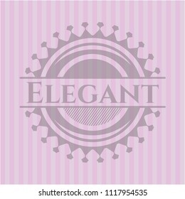 Elegant pink emblem. Retro