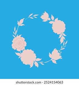 Elegant pink floral frame featuring Peony, Rose, and Hydrangea blooms. Perfect for invitations, cards, or branding, this vector artwork adds a touch of beauty and sophistication to any design.