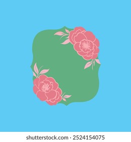 Elegant pink floral frame featuring Peony, Rose, and Hydrangea blooms. Perfect for invitations, cards, or branding, this vector artwork adds a touch of beauty and sophistication to any design.