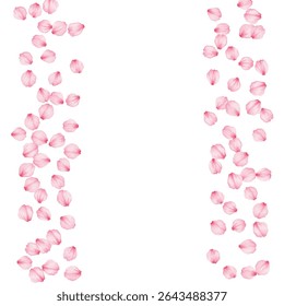 Elegant pink flower petals scattered on a white background, perfect for romantic designs, spring themed projects, invitations, or wallpapers. Delicate, fresh, and visually captivating.