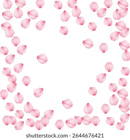 Pétalas de flores rosa elegantes espalhadas em um fundo branco, perfeito para projetos românticos, projetos temáticos de primavera, convites ou papéis de parede. Delicado, fresco e visualmente cativante.
