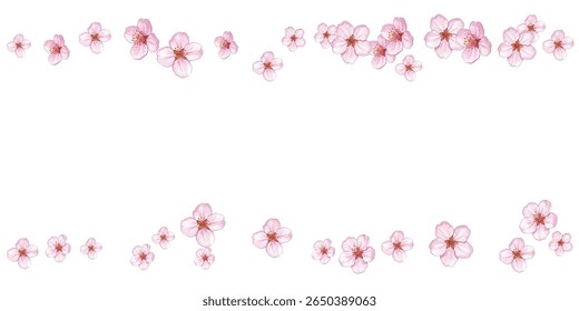 Elegant pink flower petals scattered on a white background, perfect for romantic designs, spring themed projects, invitations, or wallpapers. Delicate, fresh, and visually captivating.