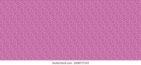 Elegant pink geometric textile pattern.  Subtle 3D cube illusion creates a sophisticated, modern design perfect for website backgrounds, fashion, or print projects.
