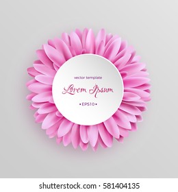 Elegant pink gerbera flower template