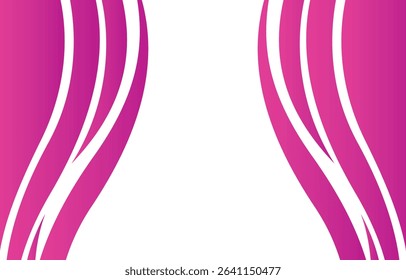 Elegant pink gradient wavy template design with black background.