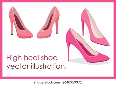 Elegant Pink High Heel Shoe Illustration