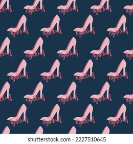 Elegante Modelo de vectores de tacones altos rosados Gráficos sin soldadura se puede usar para el diseño de fondo y de ropa