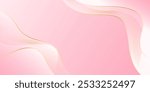 Elegant pink luxury background. Abstract wave dynamic wallpaper with gold lines. Template banner background for beauty products, sales, ads, events, web and pages