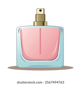 Elegant pink perfume bottle illustration