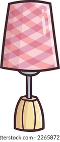 Elegant pink purple desk lamp cartoon illustration