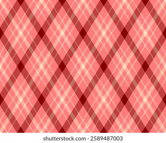 Elegant pink and red diagonal plaid pattern.  Perfect for textile design, backgrounds, or website graphics.  The subtle color palette evokes feelings of warmth and sophistication.