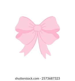 Elegant pink ribbon bow design perfect for festive decorations and gift wrapping