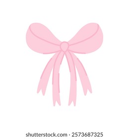 Elegant pink ribbon bow design perfect for festive decorations and gift wrapping