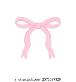 Elegant pink ribbon bow design perfect for festive decorations and gift wrapping