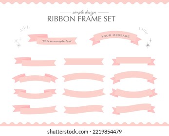 Elegant pink ribbon frame set
