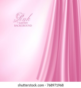 Elegant pink satin background. Vector illustration.