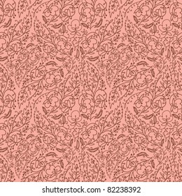elegant pink seamless pattern with flowers