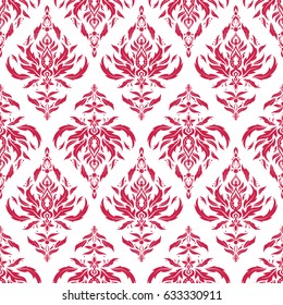 Elegant pink seamless pattern with and Mandala elements. Nice vector hand-drawn illustration.