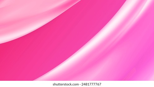 Elegant Pink silk satin fabric background. Luxury elegant background. Satin velvet cloth wave. Beauty, Fashion. Banner. Wide. Panoramic. For wedding, Valentine's Day, romance. Premium Vector EPS10.