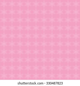 Elegant pink snowflake pattern in pastel tones.