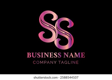 Elegant Pink SS Letter Logo in Luxury Style