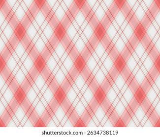Elegant pink and white diagonal plaid pattern.  Perfect for website backgrounds, textile designs, or creating a subtle yet stylish backdrop for various projects.