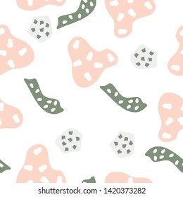 Elegant pink,green and grey terrazzo seamless pattern, that can be used on the web or in  surface print design