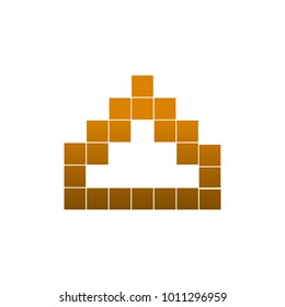 Elegant pixel art temple template vector