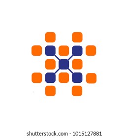 Elegant pixel logo design concept vector