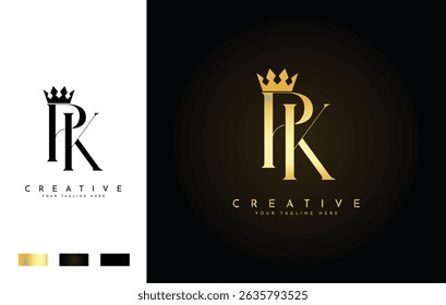 Elegant PL Monogram with Crown for Luxury Branding
