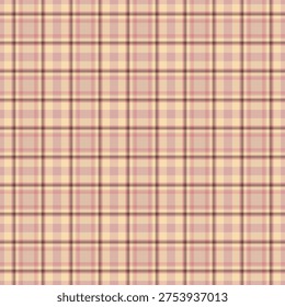 Elegant plaid pattern featuring a harmonious blend of muted pink, cream, and brown hues. Ideal for textile design, backgrounds, and vintageinspired projects. Versatile  stylish.