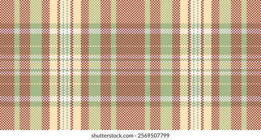 Elegant plaid pattern in muted greens, creams, and reds. Perfect for textile design, website backgrounds, or crafting projects.  Offers a timeless and versatile aesthetic.