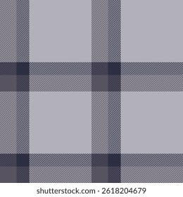 Elegant plaid pattern in muted grey and navy hues. Ideal for textile design, backgrounds, or digital art projects requiring a classic, refined aesthetic.
