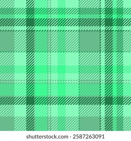 Elegant plaid texture seamless, composition pattern tartan fabric. Canadian check background textile vector in green color palette.