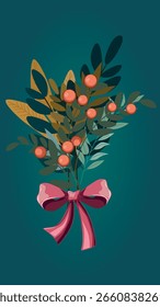 Elegante Vector de planta con lazo. Diseño gráfico elegante