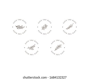 Elegant Plant Wedding Logo Element