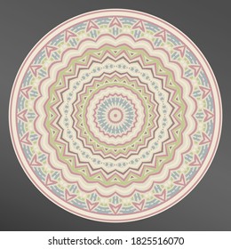 Plato elegante con un interesante patrón geométrico. Decoración casera, diseño de porcelana.